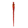 Magic wand, red dragon with textured scales holding a fire emblem coin in mouth