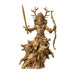 Figurine in faux-stone of Cernunnos, the Horned god, holding sword and staff and surrounded by hounds