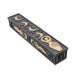 Incense burner box with cream-hued spiral goddess and crescent moons on faux-stone