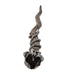 Magic wand in faux wood with coiling snake, skeletal claw holding black crystal