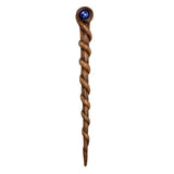 Magic wand with swirling faux-wood staff and blue orb at the top