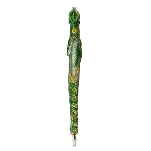 Green dragon pen with gold sparkles