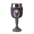 Goblet with raven skull & rose vine design, stainless steel insert