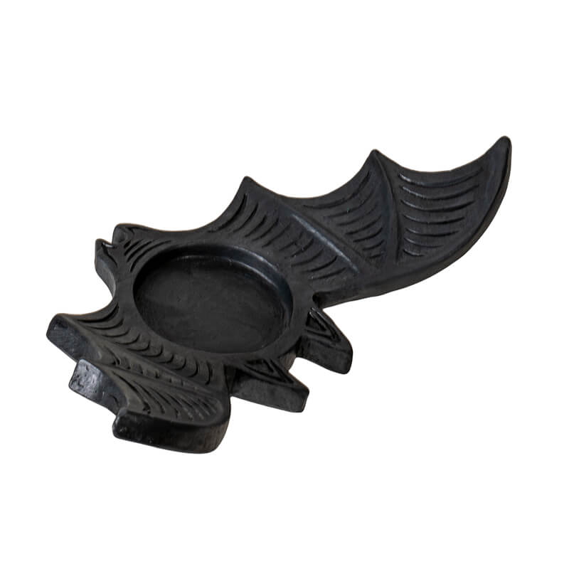 Black vampire bat tealight candle holder