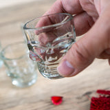 Set of 4 glass skull shot glasses