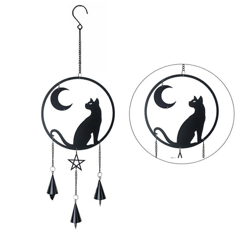 Moon Gazer Cat Hanging Chime