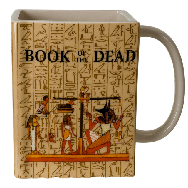 Square mug with Egyptian gods & hieroglyphs