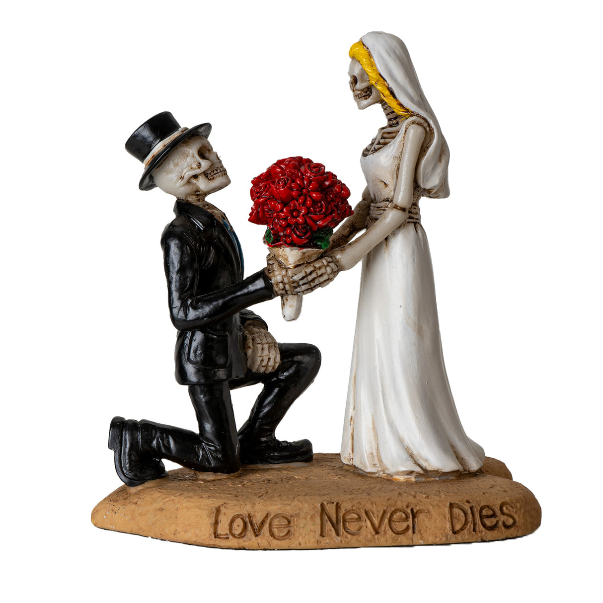 Love Never Dies Skeleton Wedding Figurine