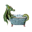 Green dragon sitting in a bubble bath figurine