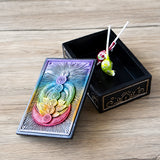 Trinket box with rainbow chakra design on the lid