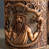 Decorative mug with a detailed design of Celtic nature got Cernunnos