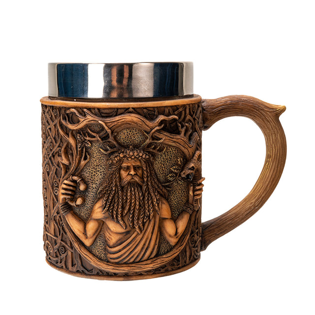 Decorative mug with a detailed design of Celtic nature got Cernunnos