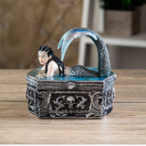 Mermaid trinket box with a decorative gothic base 