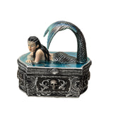 Mermaid trinket box with a decorative gothic base 