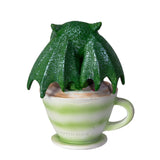 Green dragon in a cup, shown from the back