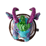 Colorful dragon in a cup, shown from top down