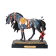 Horse figurine labeled "Sacred Guardian" with southwestern patterns, accessories and feathers