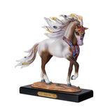 Horse figurine labeled "Painted Sky" - brown and white pinto with southwestern accents
