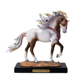 Horse figurine labeled "Painted Sky" - brown and white pinto with southwestern accents