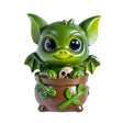 Green dragon-imp creature in a pot 