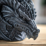 Close-up of a detailed dragon mug