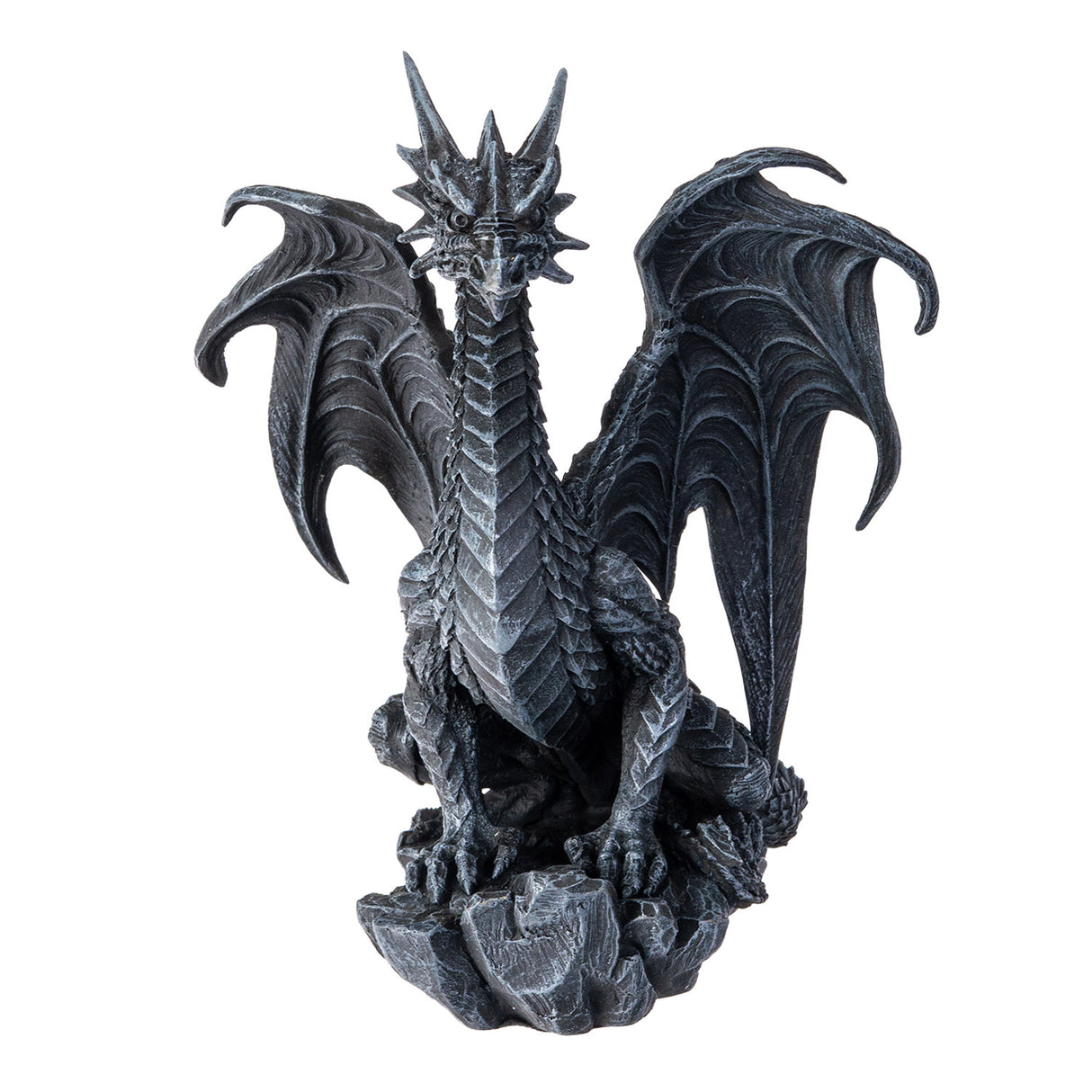 Figurine of a dragon, faux-stone black-gray coloring