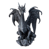 Figurine of a dragon, faux-stone black-gray coloring