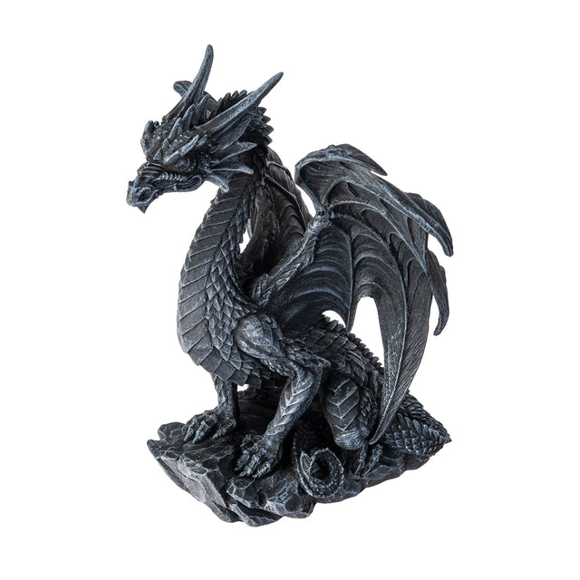Figurine of a dragon, faux-stone black-gray coloring