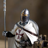 Closeup of templar knight with spear