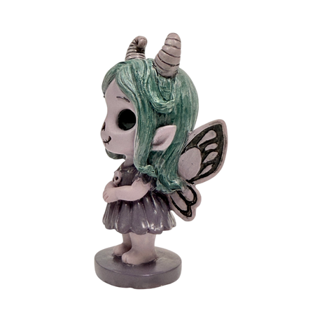 Spirit Fairies figurine, pastel green and purple-gray pixie