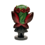 Spirit Fairies figurine - green pixie with red roses and black dress, shown from the back