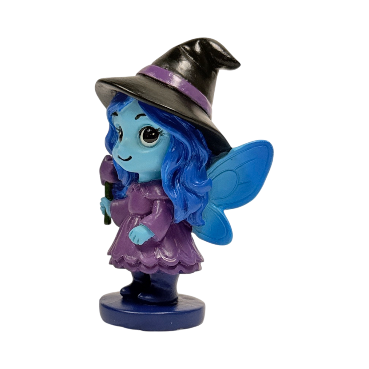 Spirit Fairies figurine - blue Hex pixie with purple dress and star wand