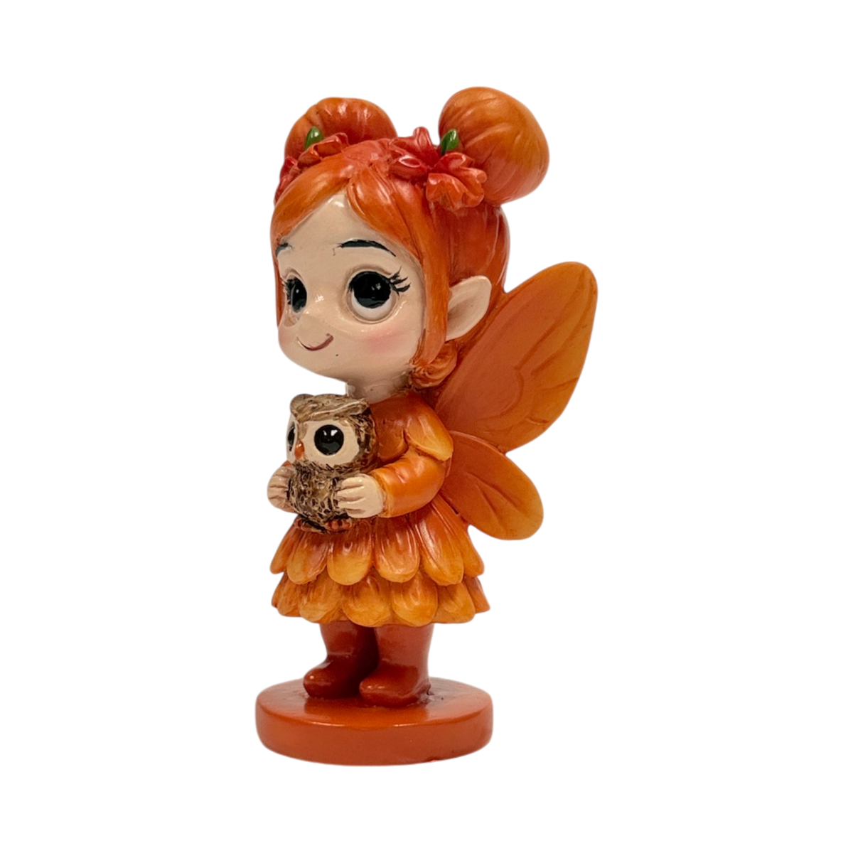 Spirit Fairies figurine - orange pixie with owl