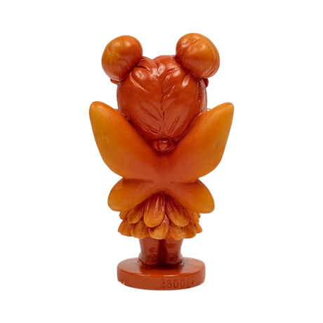 Spirit Fairies figurine - orange pixie with owl, shown from the back