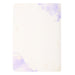 Back of journal cover with purple accents on white