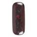 Back of glasses case in maroon with red rose 