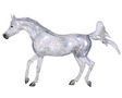 Breyer Arabian model horse Radiance - clear plastic with silver swirl designs and iridescent sheen