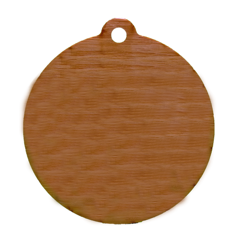 Back of wooden ornament
