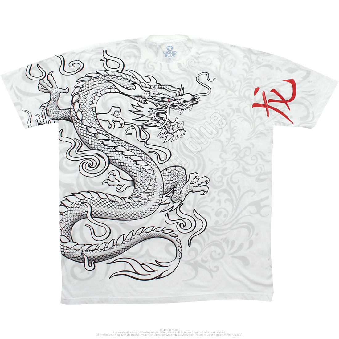White Dragon Double Sided T-Shirt - Fantasy Clothing and Gifts