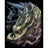 Royal & Langnickel Engraving Art kit - holographic foil unicorn finished project