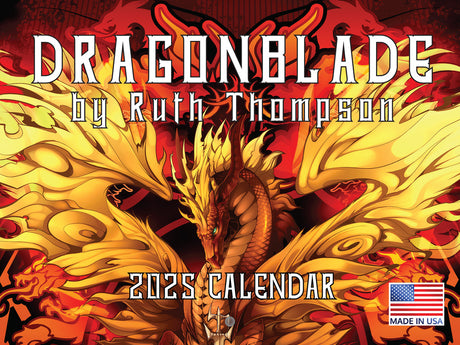 Dragonblade by Ruth Thompson wall calendar - 2025 - showing fireblade