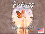 2026 Rachel Anderson calendar cover featuring a fairy with butterflies against a textured brown background