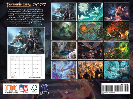 2027 Pathfinder Wall Calendar back cover showing all art