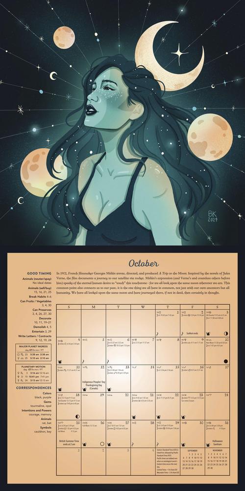 October example page of 2026 Magical Moon calendar