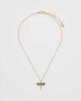 Gold necklace with a dragonfly pendant 