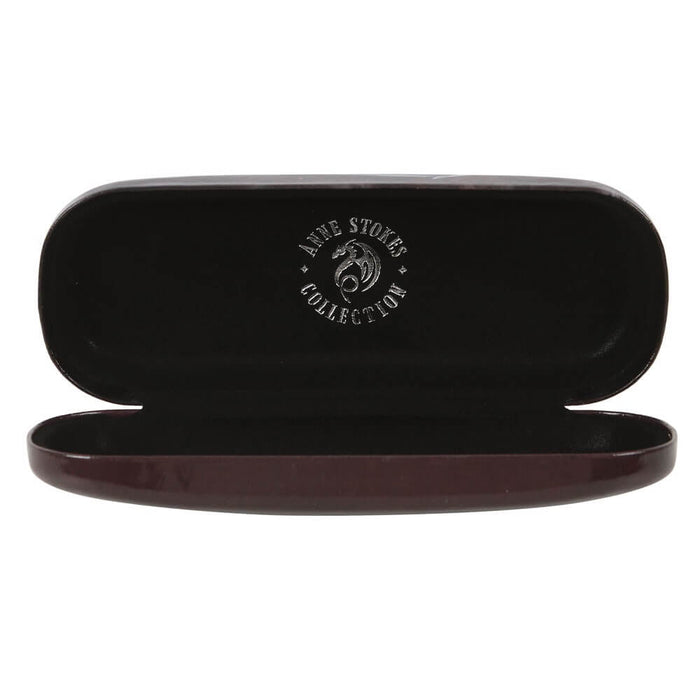 Inside of glasses case with Anne Stokes logo