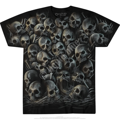 Black t-shirt with all over skull design