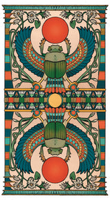 Tarot card back with scarab design