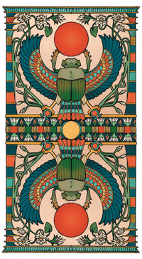 Tarot card back with scarab design