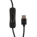 USB plug and power switch